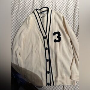 Zara Cream Sweater with Black Edging